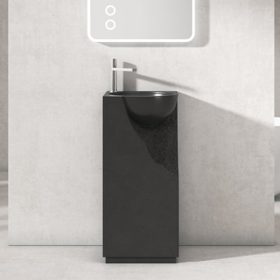 Lavabo de salle de bain sur pied 34 po