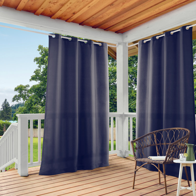 Ensemble de 2 rideaux à œillets TOWN & COUNTRY BASICS Cabana pour intérieur et extérieur, 54" W x 120" L, Navy