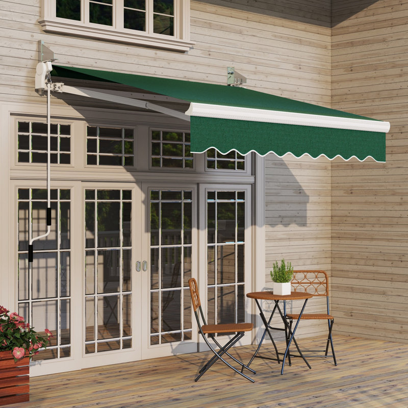 Outsunny 8' X 7' Patio Retractable Awning, Green