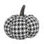Ensemble de 2 citrouilles en tissu écossais - 7 po x 7 po x 6,7 po - noir / blanc