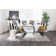 Corova High Gloss Chrome Dining Table Set with 6 Modern Design Faux Leather Dining Chairs