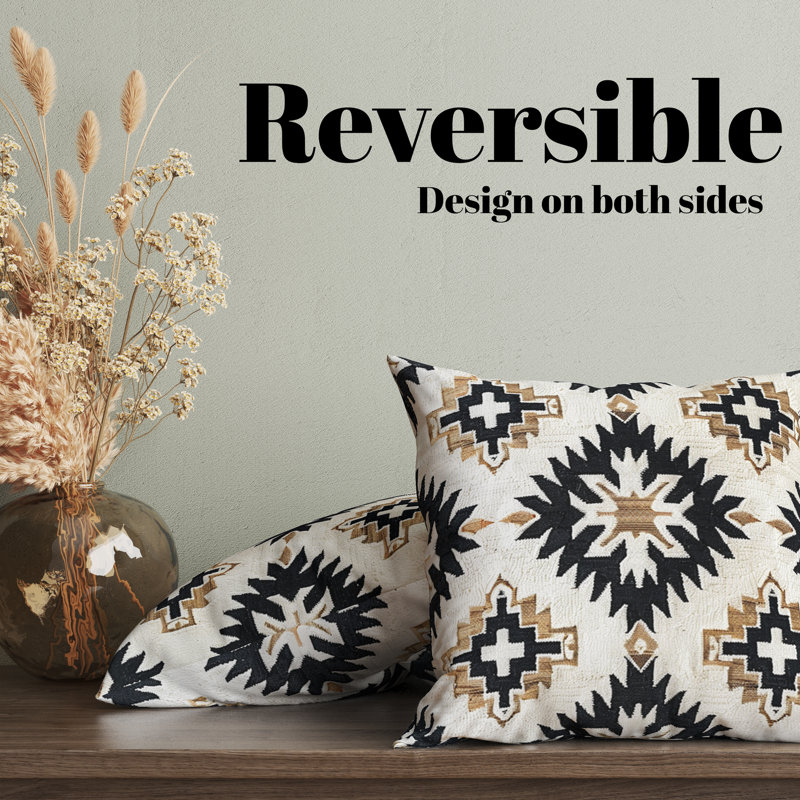 Reversible Pillow Cover, 16"H x 16"W