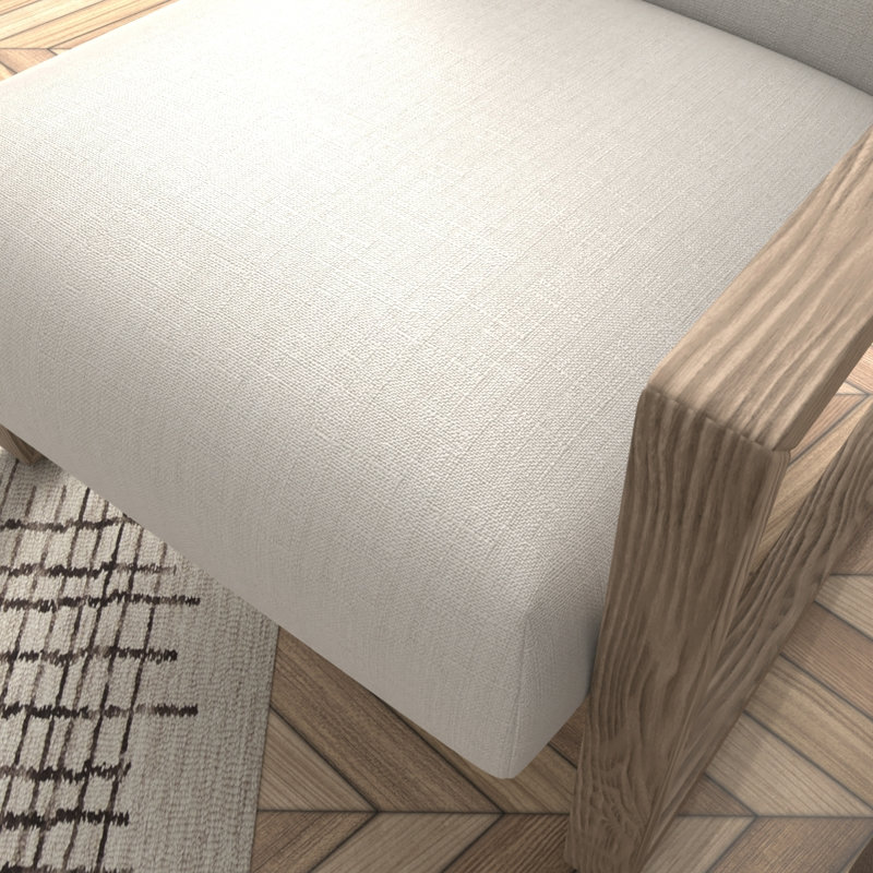 Fauteuil Daedric de 27,7 po de largeur, Mélange de polyester crème