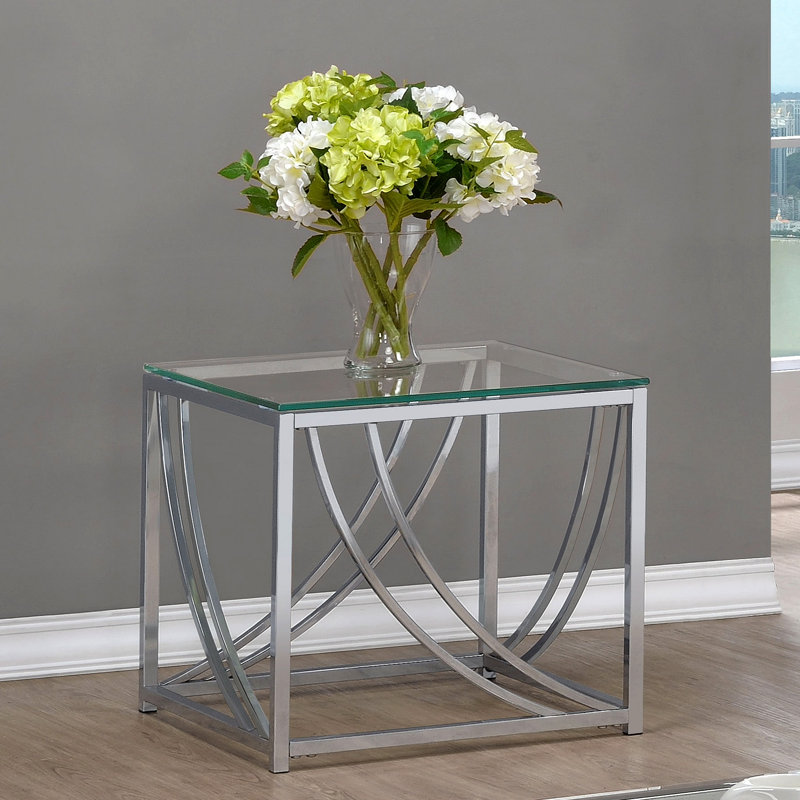 Table de bout carrée en chrome