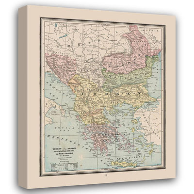 Art sur toile tendue Trent Austin Design® Cram Gallery, titré: Turquie Grèce, Roumanie - Cram, 1888