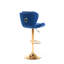 Ensemble de 2 tabourets de bar, avec repose-pieds chromé et base pivotante réglable en velours-125536238