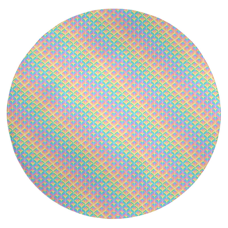 Chenille Striped Indoor Rug, Round 5'