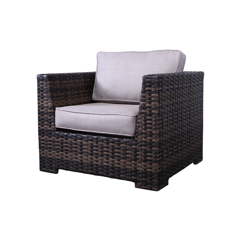 Cariah Rattan Wicker Fully Assembled 4 - Person Seating Group with Cushion