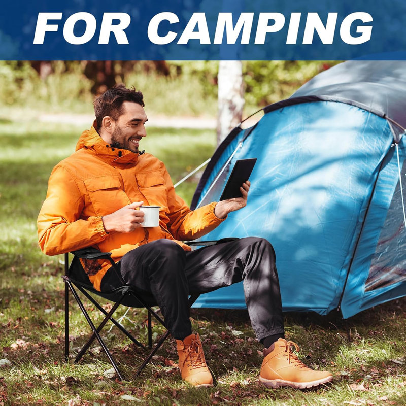 2 Pack Lightweight Camping Chairs for Adults & Teens, 250LBS Capacity Foldable Portable Chairs