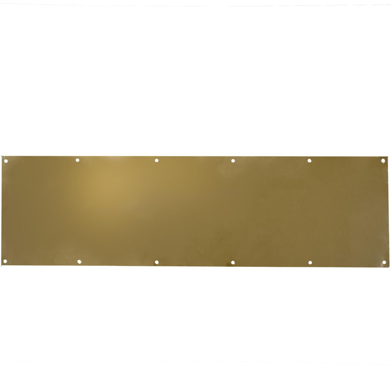 Kick Plates With Screws, 10" X 34", By Stone Harbour Hardware, Polished Brass