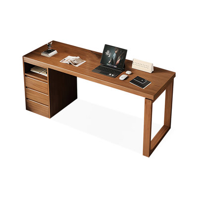 Brown Rectangular Solid Wood with 3 drawers Executive Desk
