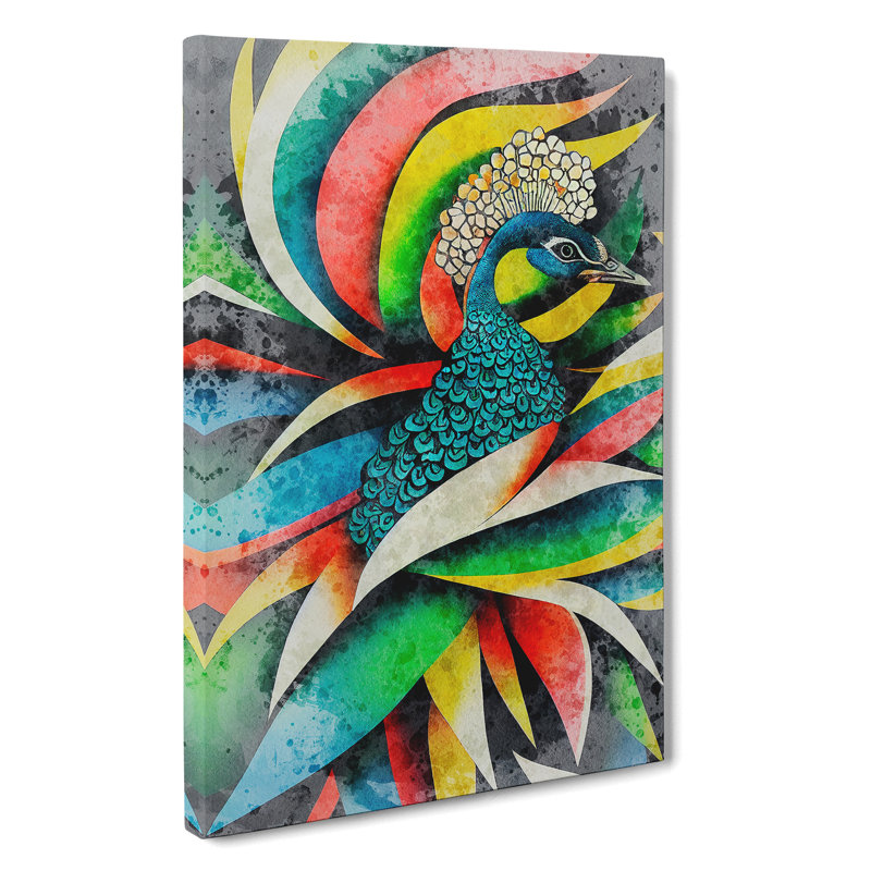 Peacock Colour - Wrapped Canvas, 60cm H x 40cm W