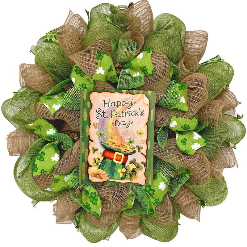 Couronne de la Saint-Patrick avec trèfle et arc-en-ciel