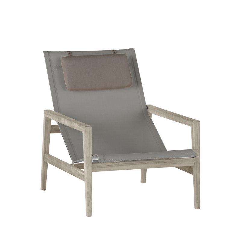 Coast Teak Patio Chair, Oyster Teak Frame/Gray Sling