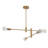 Transitional 4 Light Gold Sputnik Linear Chandelier-1997210308