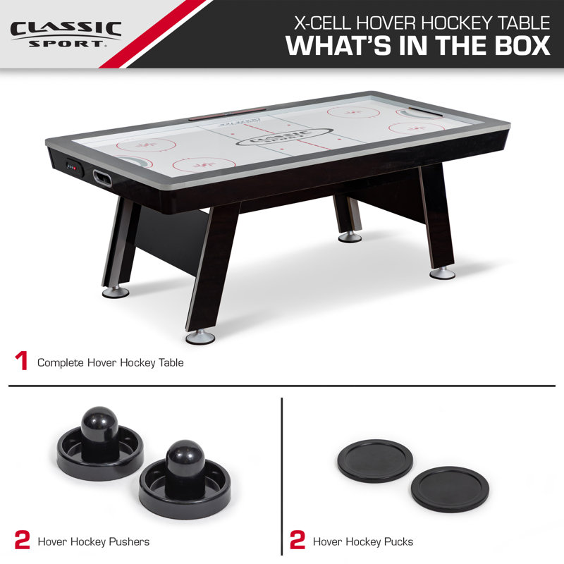 Classic Black and White 84" Air Hockey Table with LED Scoring