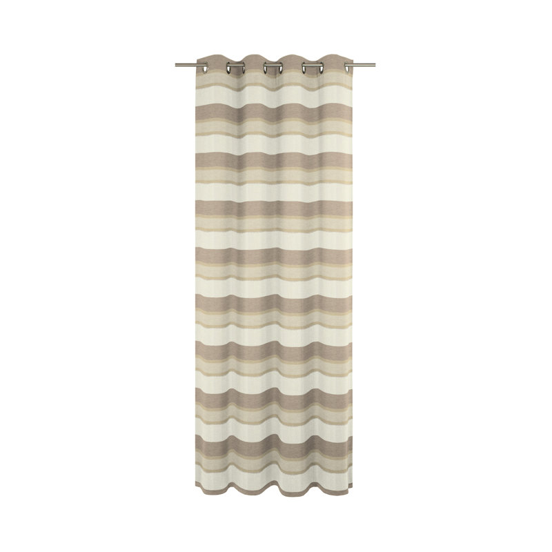 Menorca Room Darkening Curtain Single Panel, 132 W x 225 D cm, Creme