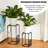 Set Of 2 Black Metal Wire Rectangular Nesting Planter Stand