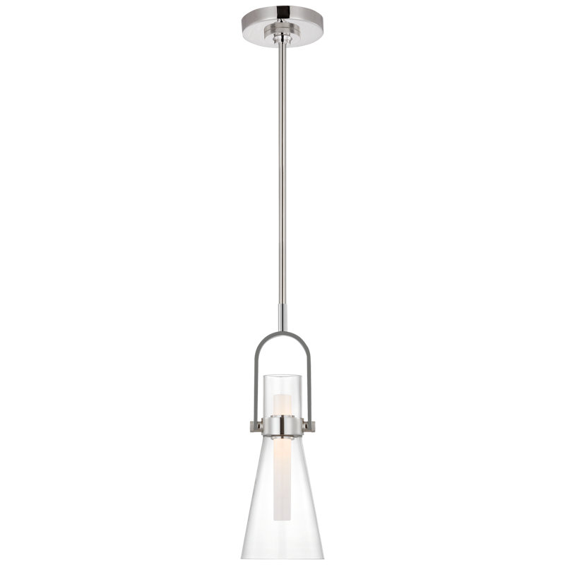 Larkin 2 - Light LED Pendant, Polished Nickel, 17.25" H x 5.5" W x 5.5" D