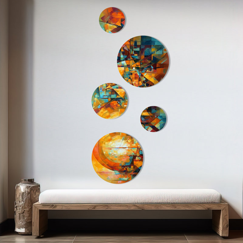 «Abstracting the Cubist Form I» - Décoration murale abstraite en métal cubisme