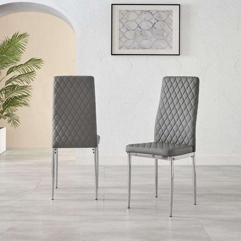 Eubanks Extendable Dining Set with 8 Chairs, Grey, Silver