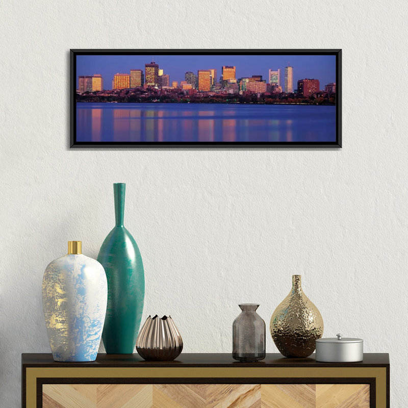 «Downtown Skyline», Boston, Suffolk County, Massachusetts, États-Unis par Panoramic Images - Print, Toile avec cadre noir