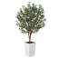 Adcock Artificial Olive Tree with Decorative Pot, UV Resistant Faux Olive Tree with Natural Trunk-556367956-556367954