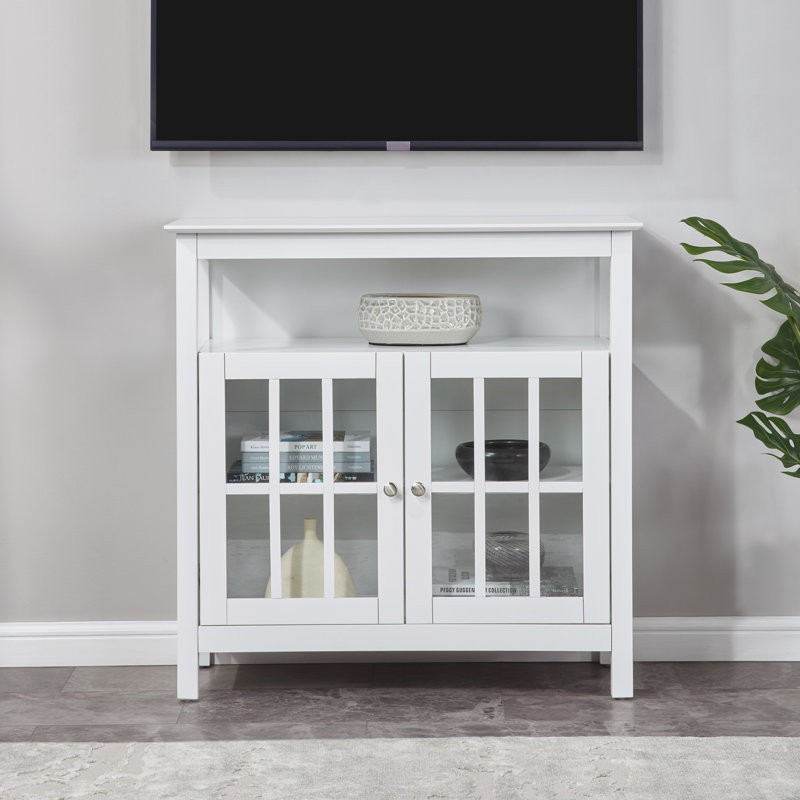 Bamard 40" TV Stand with Storage Cabinets, White