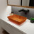 Rosefray 17.94'' Brown Glass Rectangular Bathroom Sink
