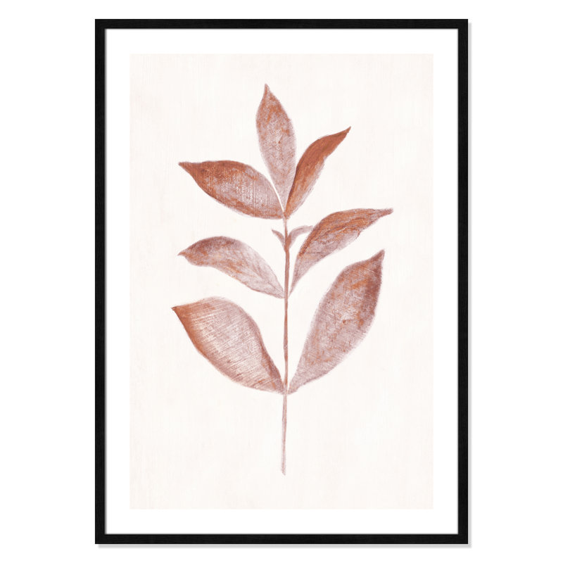 Wilfred Red Leaf III by Tara Studios - Painting Print, Black Wood Framed Paper, 41.5" H x 29.5" W x 0.75" D