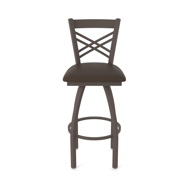 820 Catalina Swivel Stool, Bronze, Vinyl-Rein Coffee, Extra Tall (36" Seat Height)