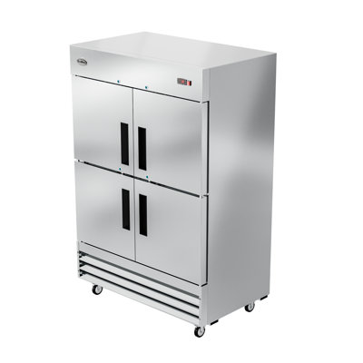 54 in. Commercial Stainless Steel Solid Half Door Reach-In Refrigerator 47 cu. ft. RIR-2D-SSHD