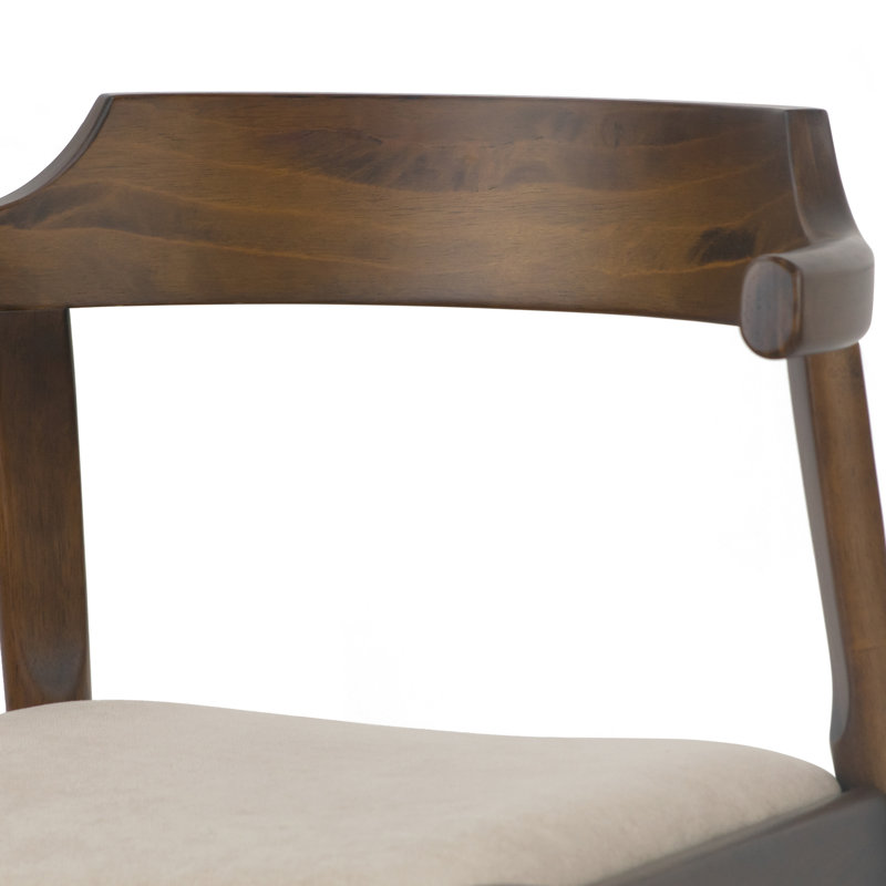 Ashton 17.91'' H Upholstered Side Chair, Walnut/Beige