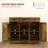 Sideboard with Solid Wood Countertop, Modern Rustic Brown Storage Cabinet | 3 Drawers, 2 Doors | Engineered Wood Frame