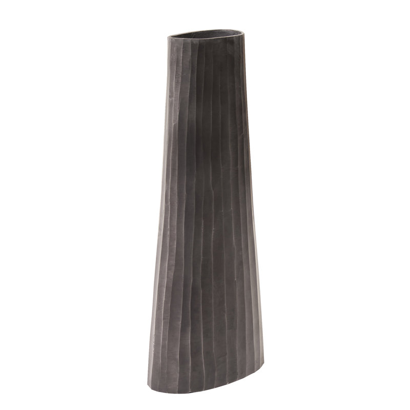 Metal Floor Vase, 22" H x 10" W x 10" D, Graphite Gray