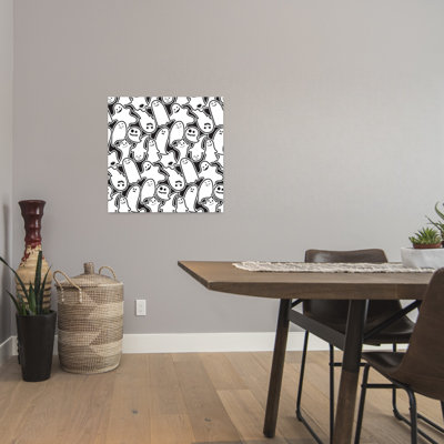 Impression d'art mural contemporain abstrait avec motif fantôme effrayant