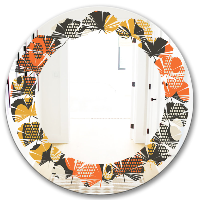 Miroir mural sans cadre à motif floral, 31,5 po x 31,5 po