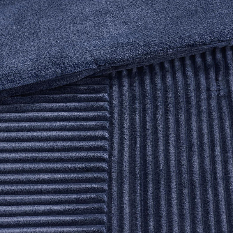 King Navy Down Alternative Comforter With Ribbed Face, Solid Reverse, Machine Washable, 1 And 2 Shams , Surface, Included
