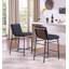 Chaise à hauteur de comptoir en tissu noir 17,75 po Lahni-122254005