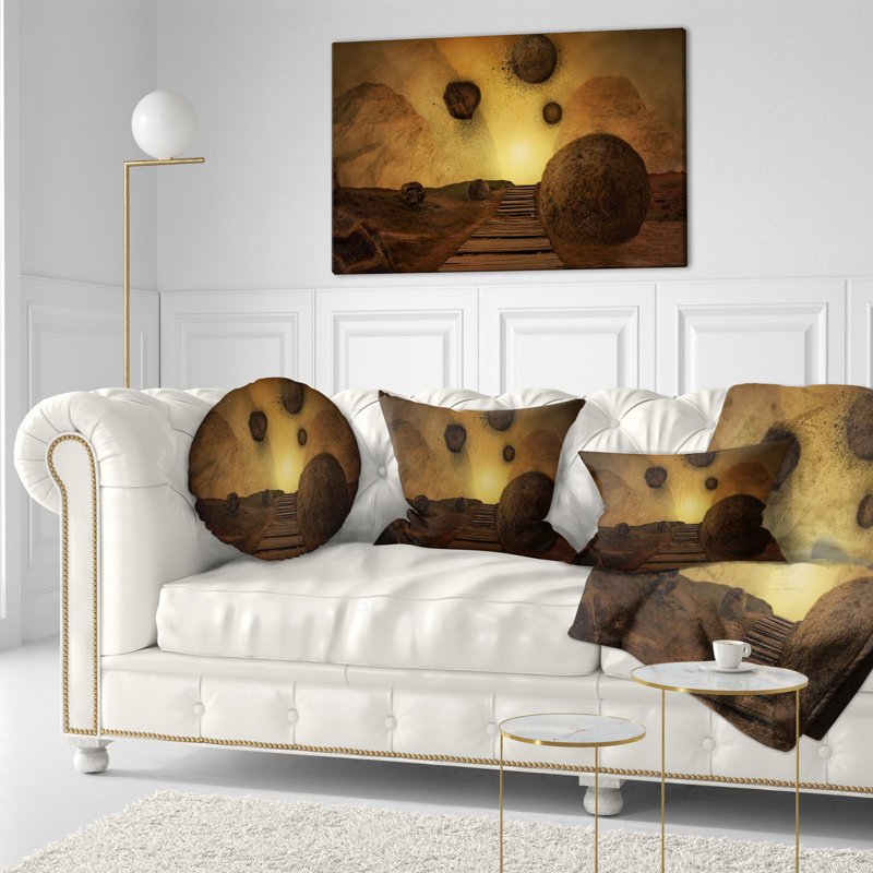 Pierres de l'espace - coussin abstrait imprimé, Rectangulaire, 12 po x 20 po