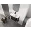 Meuble-lavabo mural 28 po avec lavabo en céramique blanche et porte à fermeture en douceur, emballage KD, chêne foncé-1870788463