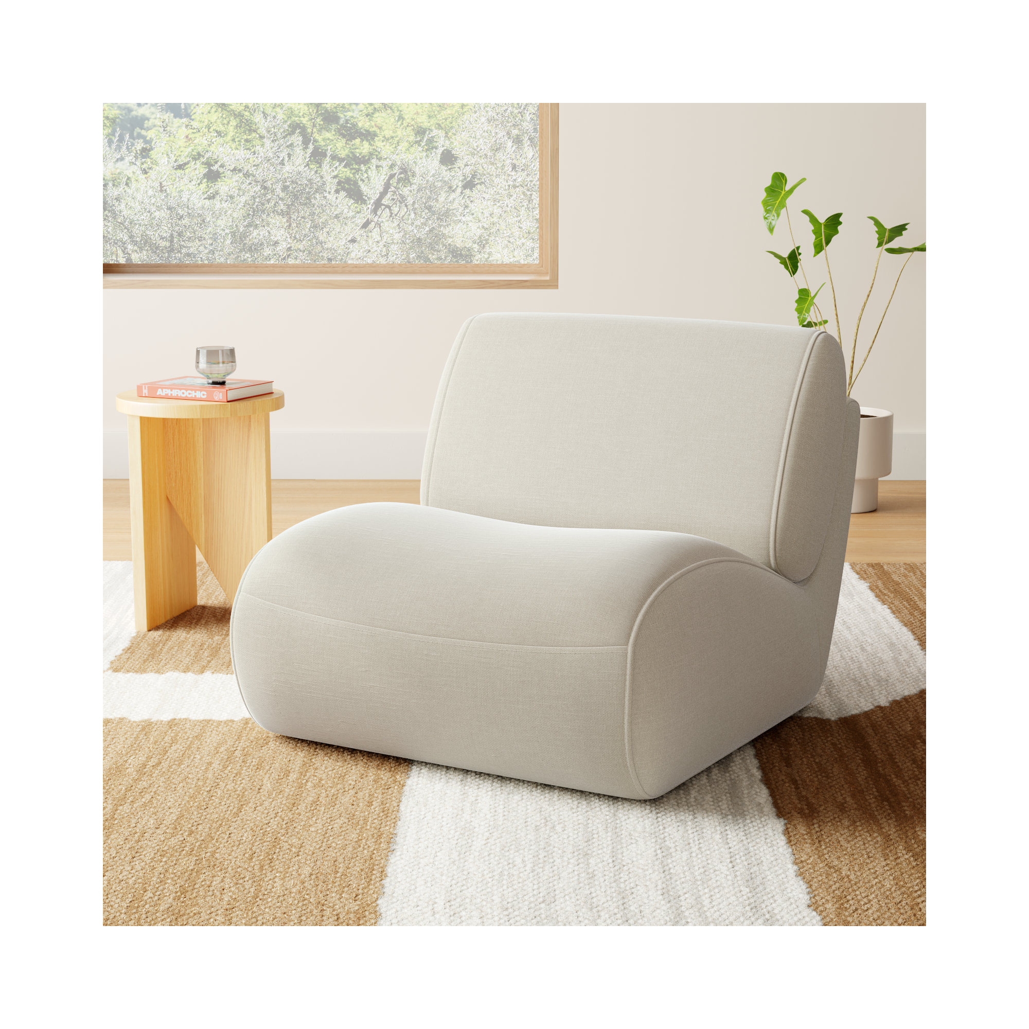 Nita 33'' Swivel Upholstered Accent Chair, Milo Linen Chenille