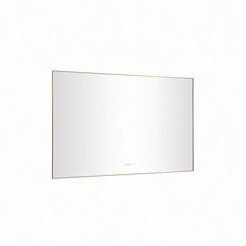 Miroir de salle de bain 60 po x 36 po à DEL avec rétro-éclairage et miroir mural, Doré