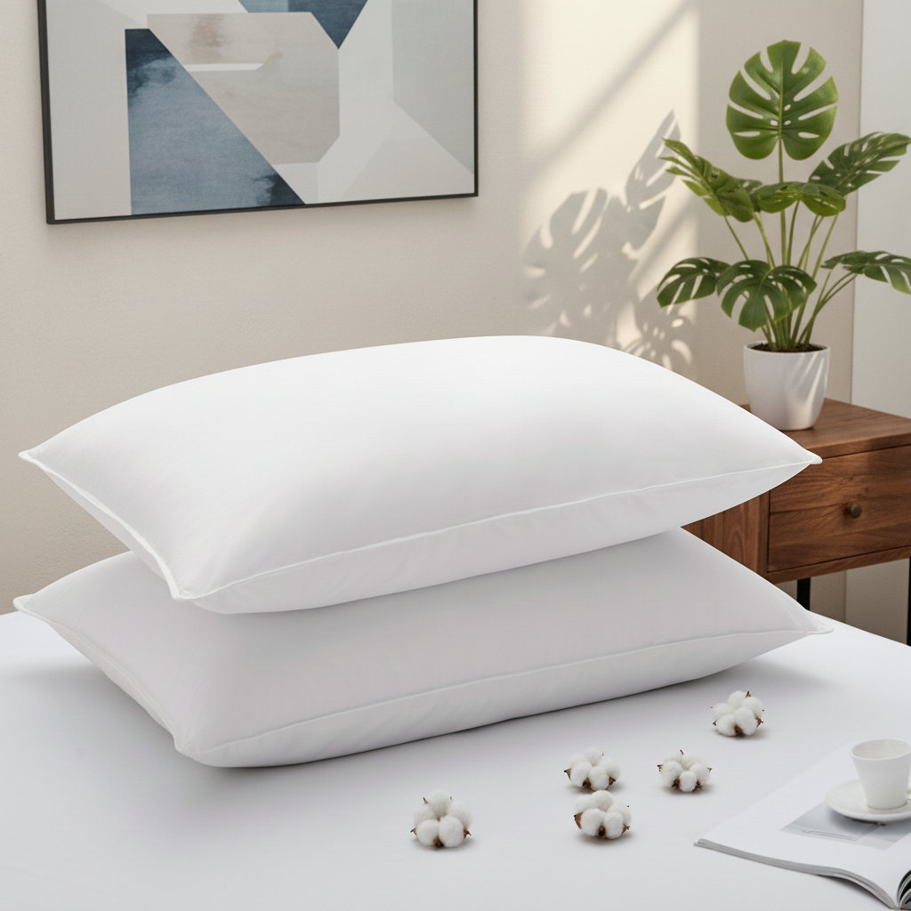 Medium Feather Down Pillow, King, White
