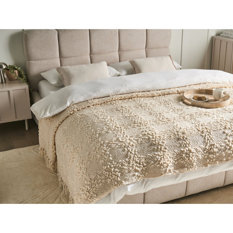 VELLA Chequered Hand Woven Blanket, 240cm x 220cm