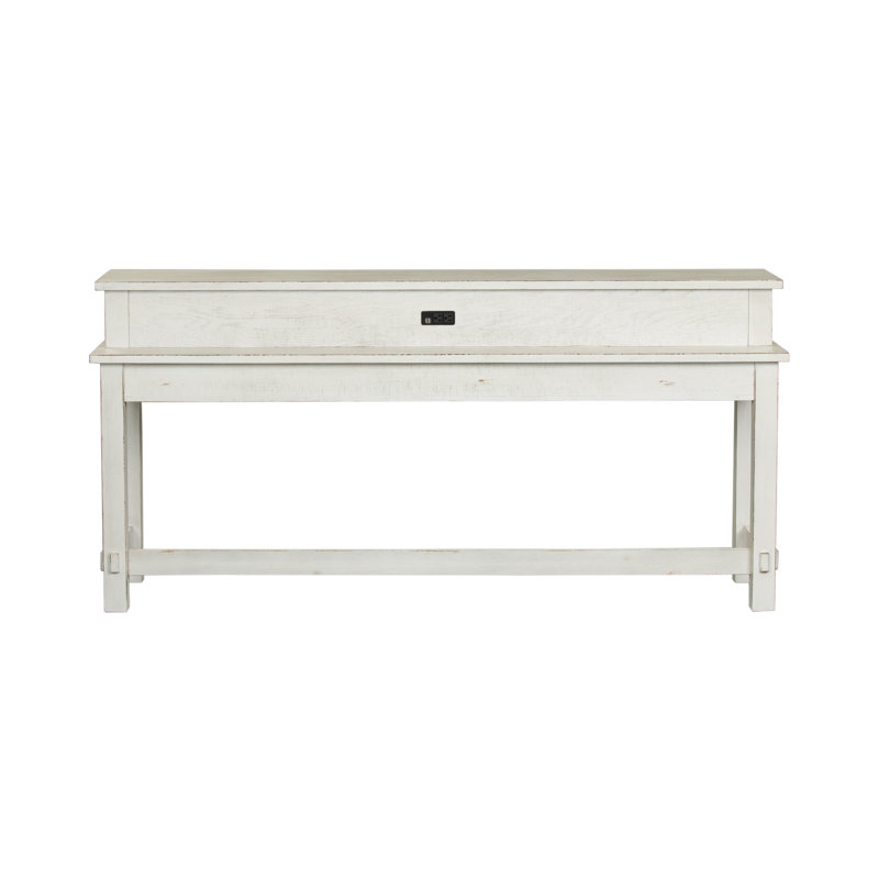 Console en bois massif Bettee, Blanc
