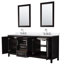Ensemble de meuble-lavabo double 80 po avec dessus en quartz et miroir Daria-100501998-100481388-100481389