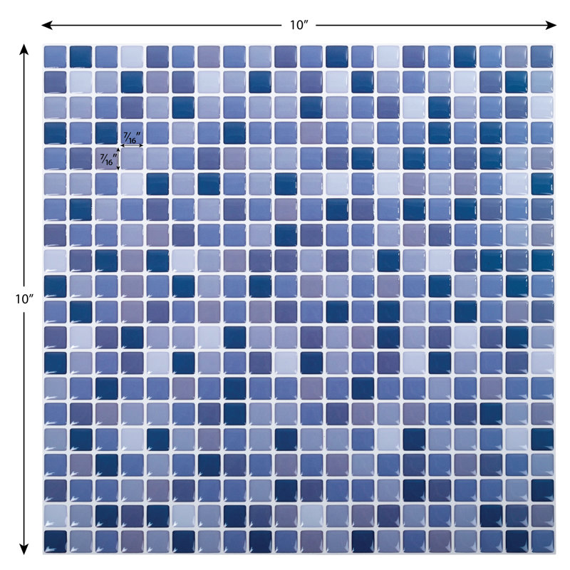 10'' W x 10'' L PVC Peel and Stick Mosaic Tile