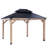 13 Ft. W x 11 Ft. D Cedar Wood Patio Gazebo with Double Metal Roof Hardtop Gazebo