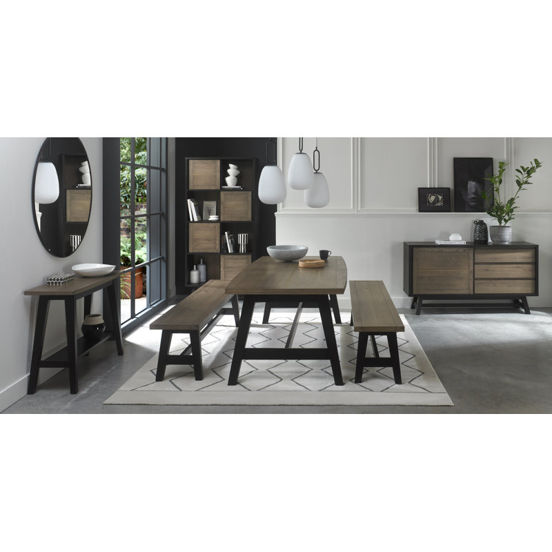 Wolbach Bench, Weathered Oak, Peppercorn